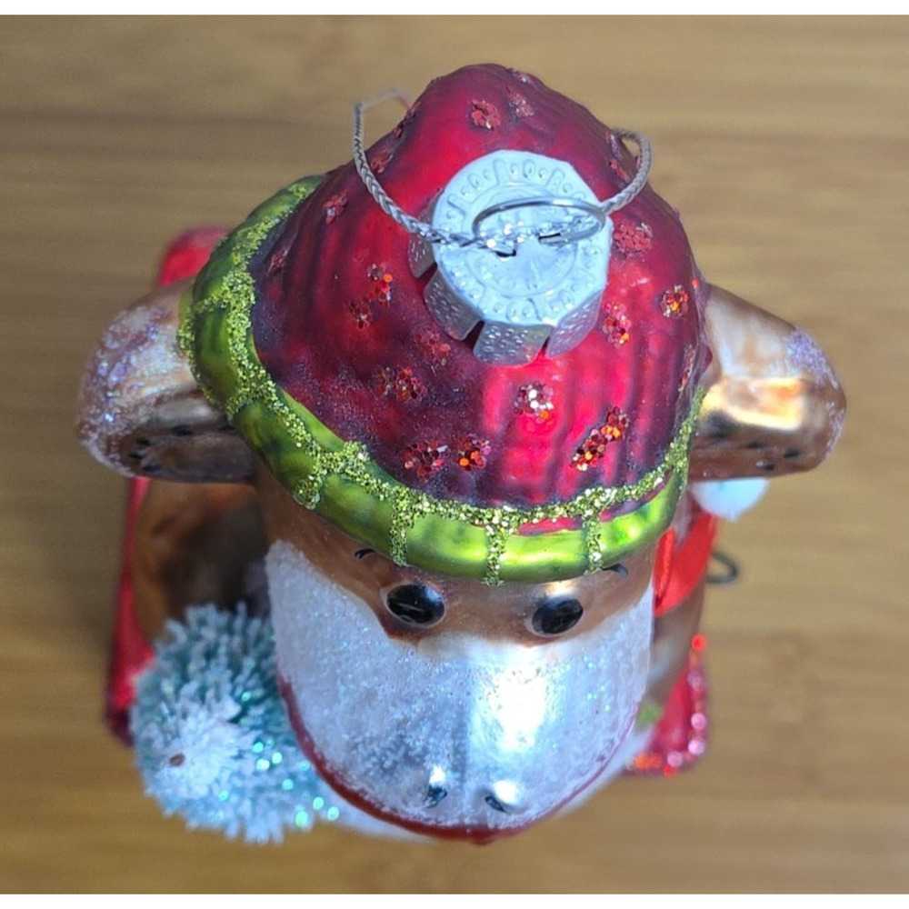 Kurt Adler‎ Sock Monkey Jack in the Box Christmas Ornament Blown Glass 6" Tall - Picture 6 of 7